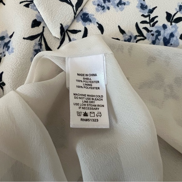 1. SLATE Blue & White Floral Sleeveless Ruffle Midi Modest Dress V-Neck Sz 8 - Picture 14 of 16